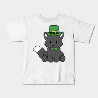 St Patrick Day Black Fox Kids T-Shirt